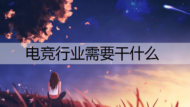 电竞行业需要干什么